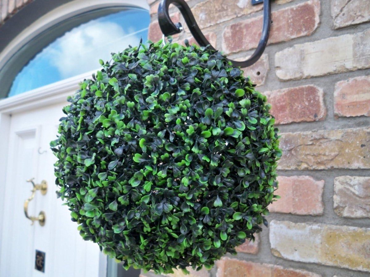 Kunst Buxus Ballen - Decoratie Ballen - Tuin Aankleden - UV Fade Protected - 28cm Diameter - Groen