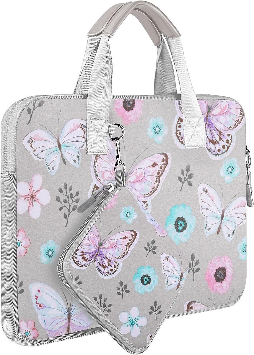 SnelShoppen - Laptop Sleeve 14 inch Neopreen Computer Tas met Opbergvak, Geschikt voor 14 inch Notebooks, MacBook Air/Pro 13" en Pro 14" M4/M3/M2/M1 2