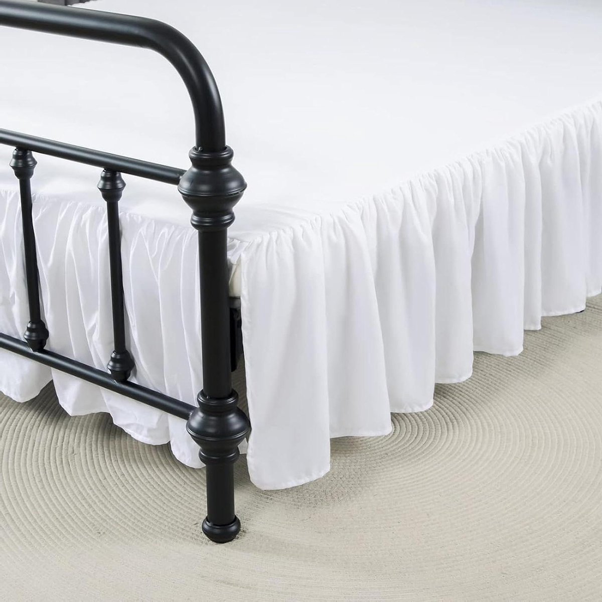 Bedrok met Ruches - Bed Omranding - Slaapkamer Decoratie - Gedeelde Hoeken - 200 x 200cm -