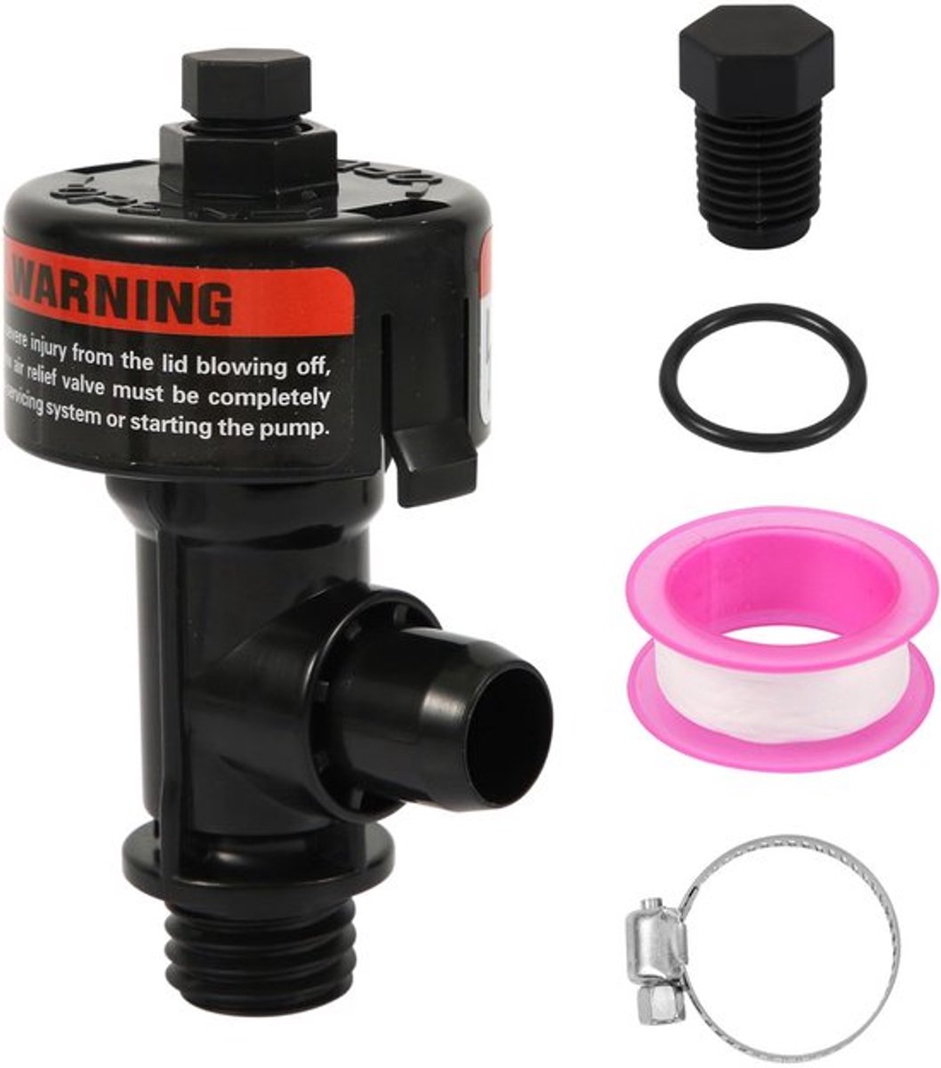 98209800 High Flow Handmatige Ontlastklep, Ontluchtingsklep Ontluchtingsklep Vervanging voor Pentair- Zwembad- en Spa-Filters met O-ring, Clip, Tape