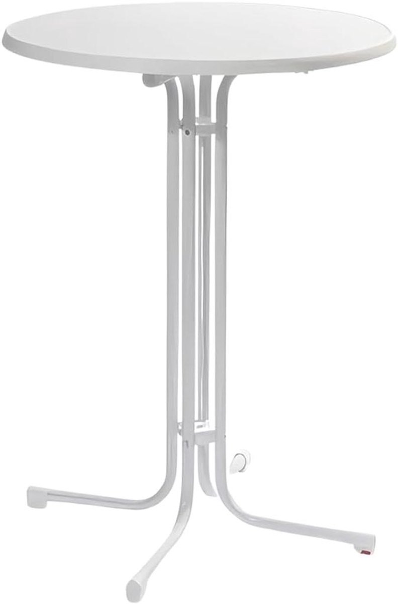 Statafel Rond - Bistro Tafel - Feestelijke Sfeer - Inklapbaar Ontwerp - Ø 70 cm - Wit