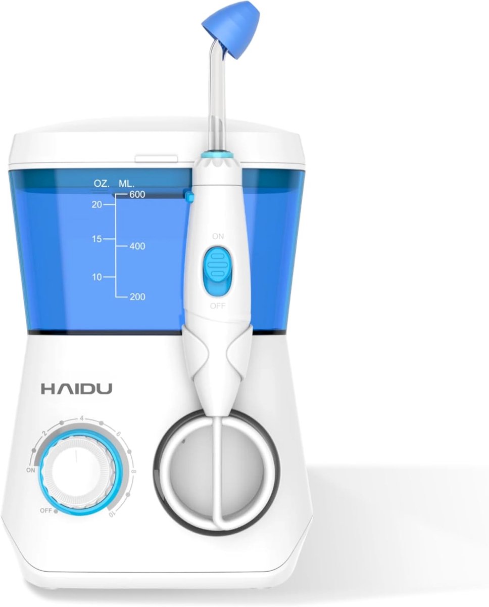 SnelShoppen - Nasale Douche Pro met 10 Drukinstellingen, 600 ml Reservoir, 4 Opzetstukken, 360° Rotatie, Ergonomisch Design, Voor Volwassenen & Kinder