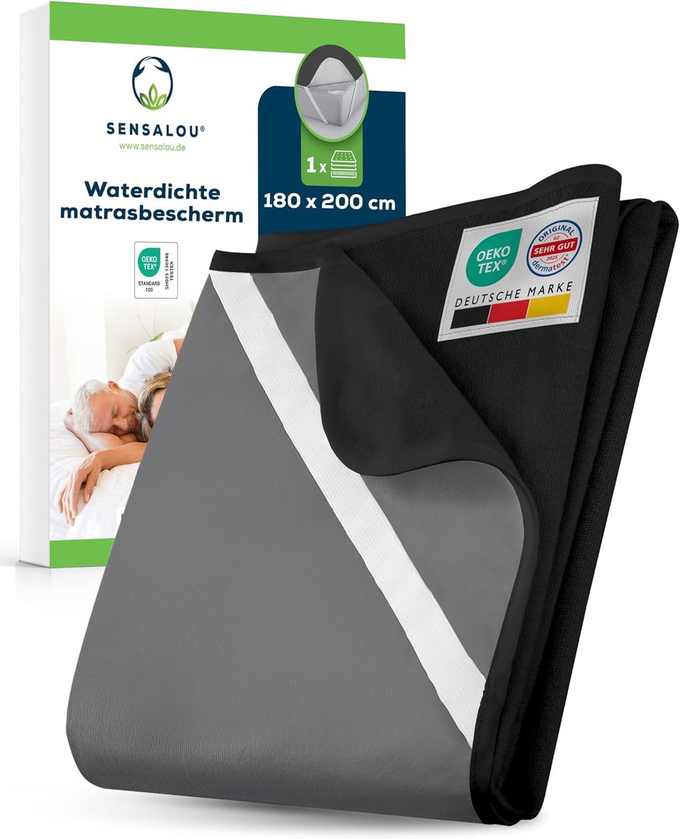 SnelShoppen - Waterproof Matras Overtrek 180x200 cm - Ademend Badstof - Geruisloos & Wasbaar tot 95°C - Elastische Hoekbanden - Bescherming voor Tweep