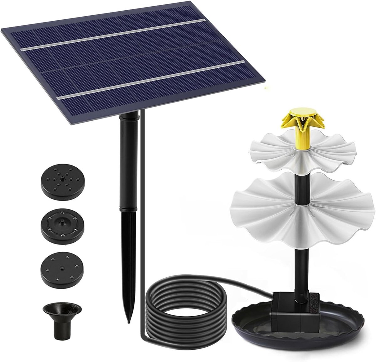 SnelShoppen - Solar Tuin Fontein Pomp - Buiten Fontein - Vogelbad - Balkon Decoratie - Water Circulatie Pomp - Zonne-energie - DIY Tuin Vijver - Eco-v