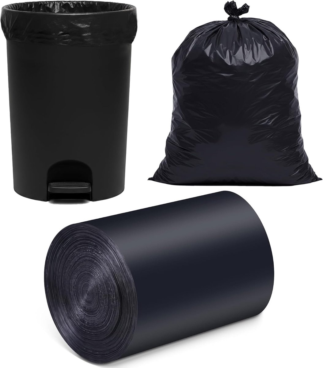 SnelShoppen - 60 Litre Extra Sterke Vuilniszakken, Afvalzakken, Huishoudelijke en Commerciële Gebruik, Punctie-bestendig, Extra Dikke, Voor Keuken, Tu