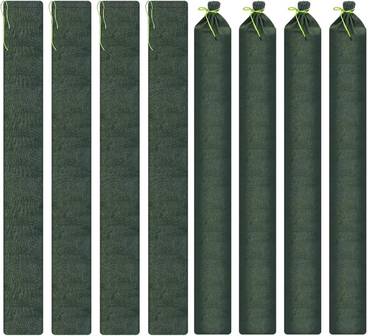 SnelShoppen - 8 Stuks Zandzakken voor Overstroming - 15 cm Lange Zandbuizen - Waterbarrières voor Buiten - Groene Canvas Zandzakken voor Overstromings