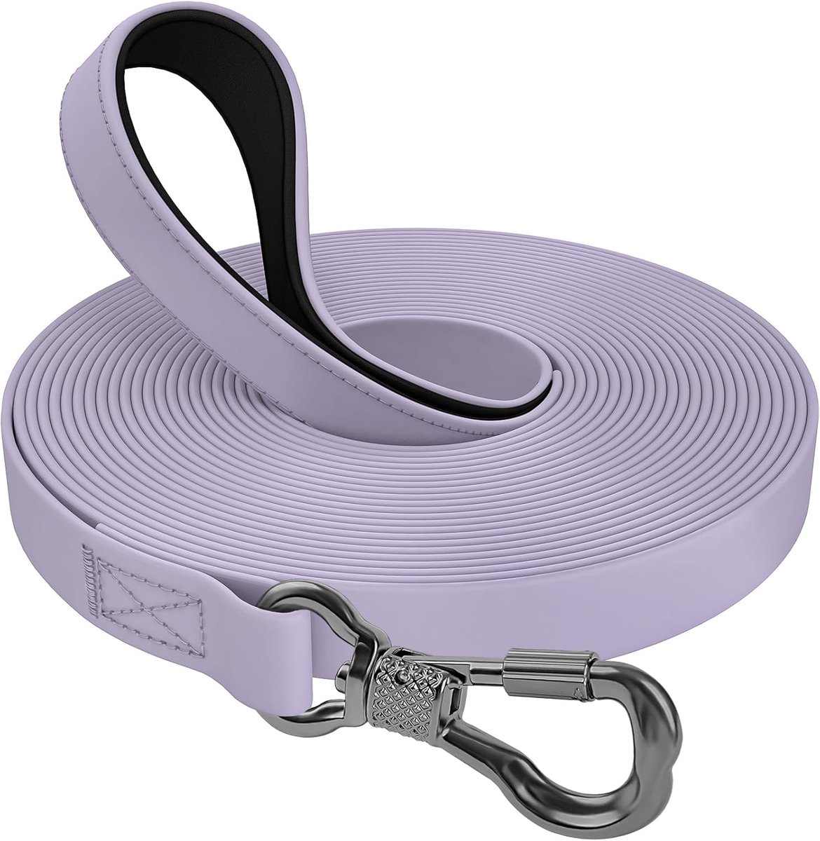 SnelShoppen - Waterproof Hondenlijn 12 m - Robuuste Rubber Recall Lead met Vergrendelbare Karabijnhaak - Ideaal voor Middelgrote en Grote Honden - Per