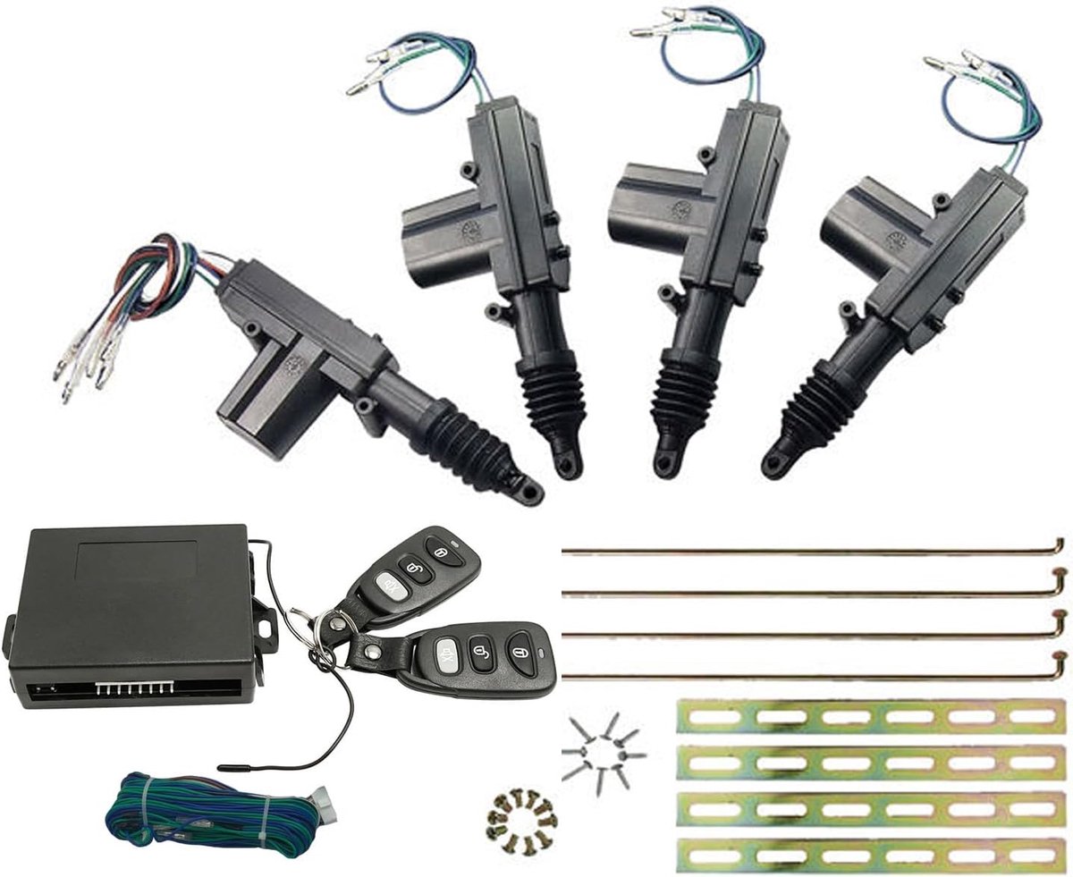 SnelShoppen - Universeel Auto Centrale Deurslot Systeem, Afstandsbediening Met 4 Deursloten, Car Keyless Entry Alarm, Elektronisch Slot, Inclusief Fli