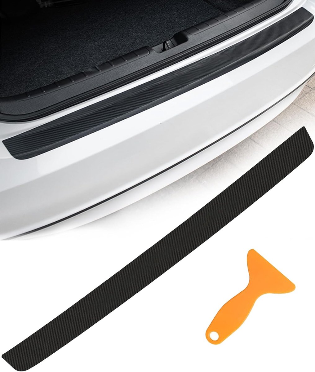 SnelShoppen - Car Accessories Trunk Protection 4D Carbon Fiber Bumper Protective Film voor Auto's en SUV's, Krasbestendig en Duurzaam