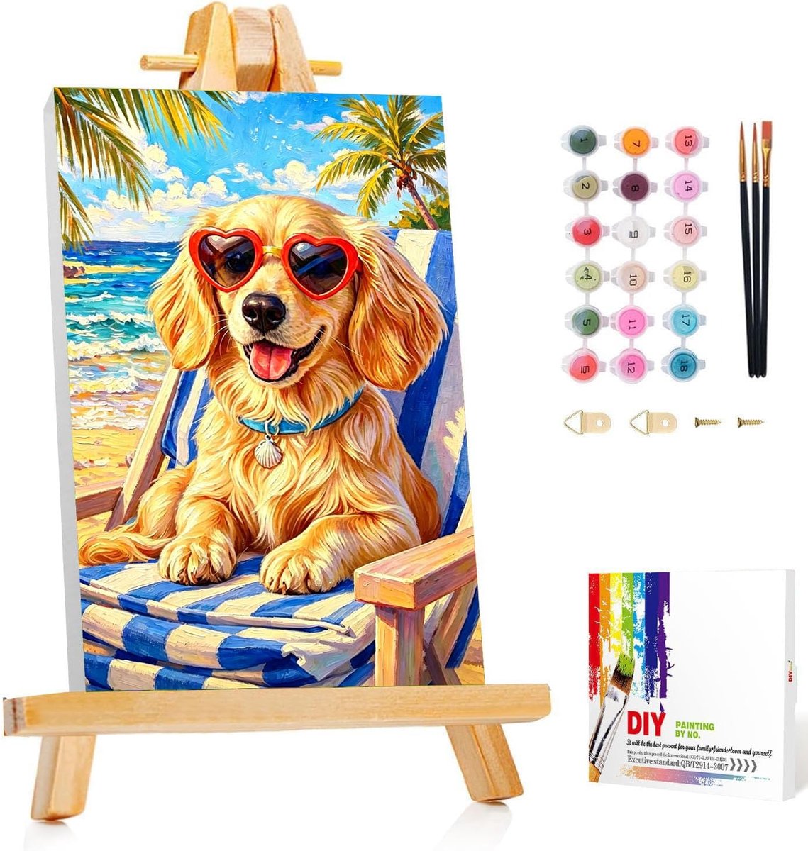 SnelShoppen - Schilderen op Nummer Kit voor Kinderen 7-10 Jaar met Ezel en Frame - Dieren Schilderij Creatieve Knutselset 20x30 cm - Perfect Cadeau vo