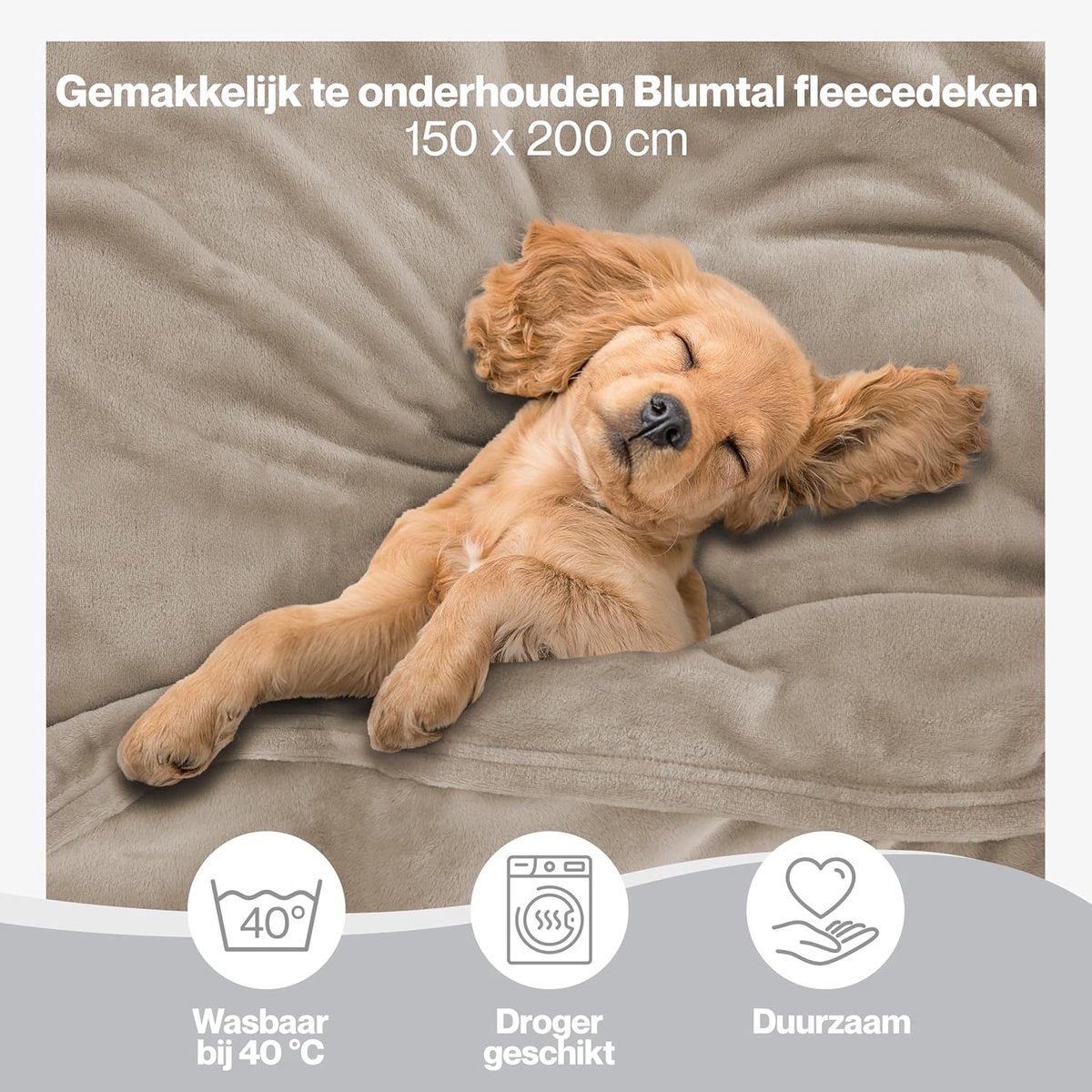 Thijox - Fleece Deken 150x200 cm - Zachte Microvezel Deken in Taupe - Perfect als Bankhoes, Plaid of Woonkamerdeken voor Feesten en Cozy Avonden