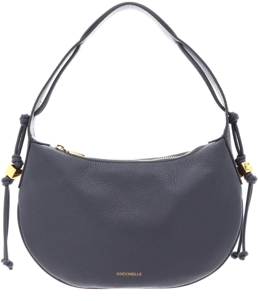 COCCINELLE Leren schoudertas Thess Handbag Grained Leather Stove blauwgrijs