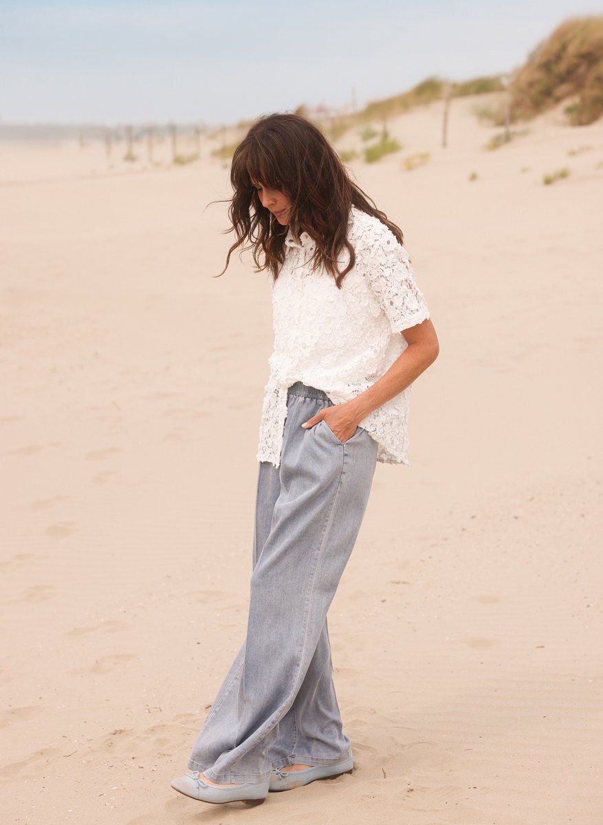 YEST Katerine Bottoms - Bleach Blue Denim - maat 34