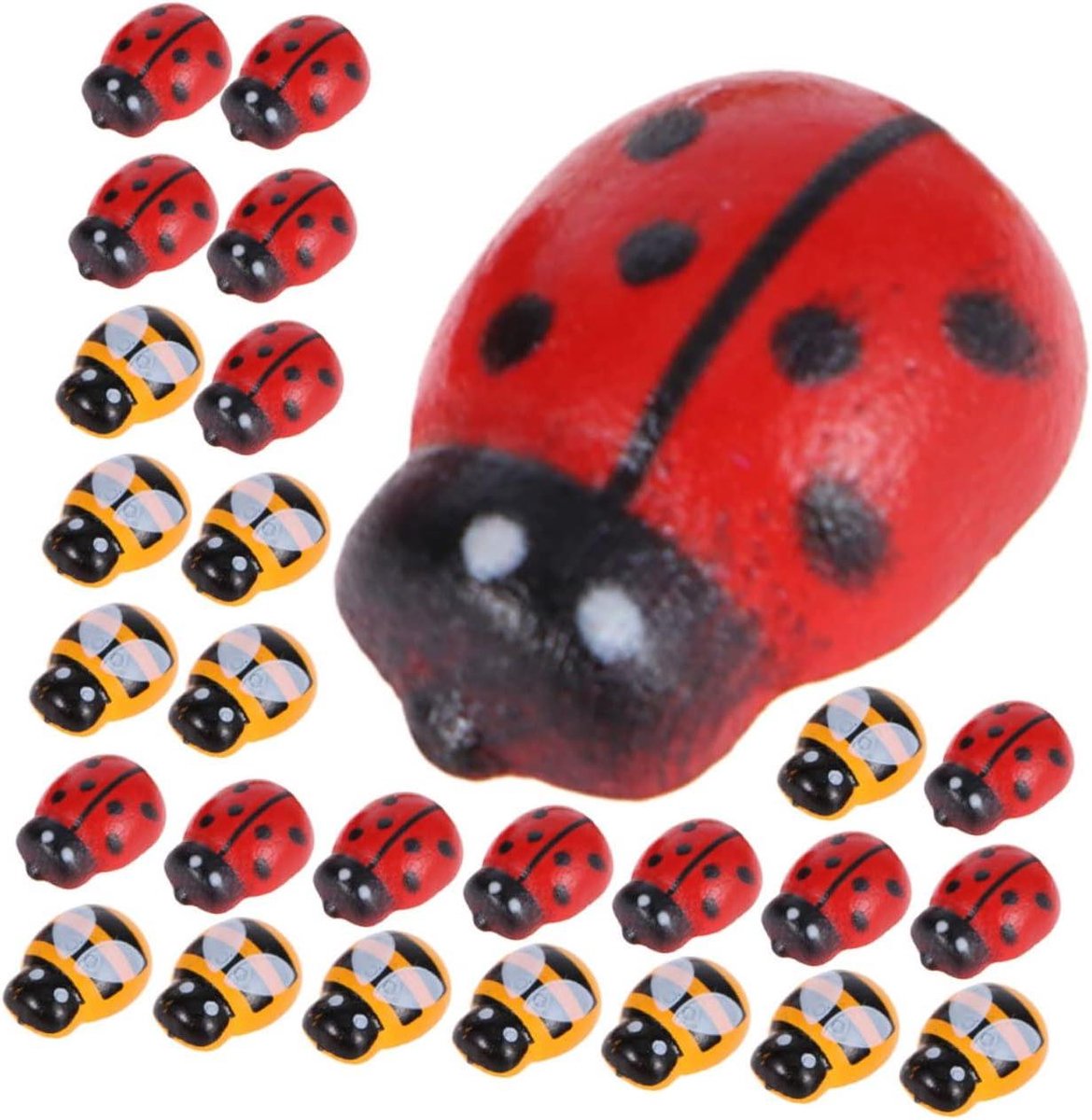 Mini Decoraties - Tuin Figuren - Miniatuur Tuin - Houten Materiaal - 200 Stuks - Multicolor