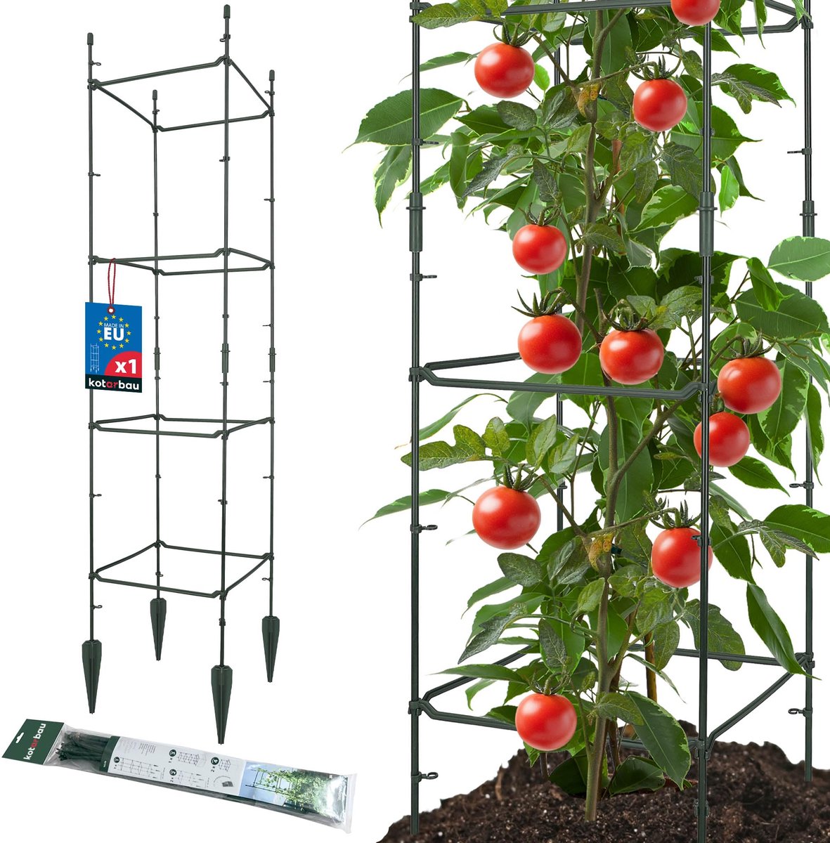 KOTARBAU Plantensteun, Klimplantensteun, Plantengeleider 29x29x120cm, PVC
