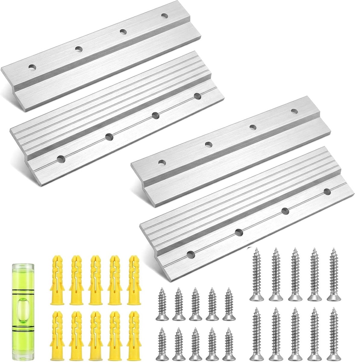 2 paar ophangrails ophangbeslag kasthangers 15 mm spiegelophanging French Cleat lijsten bevestigingen voor foto's Z-klemmen zware wandbevestiging voor zware frames rek
