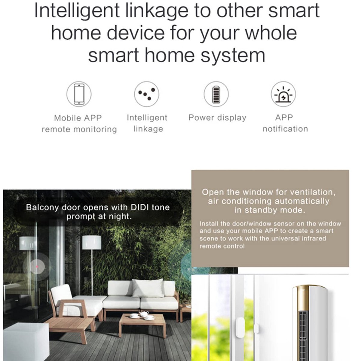 SnelShoppen - WiFi Deurraamsensor - Slimme Draadloze Contactsensor voor Thuisbeveiliging - App Meldingswaarschuwing - Compatibel met Alexa en Google A
