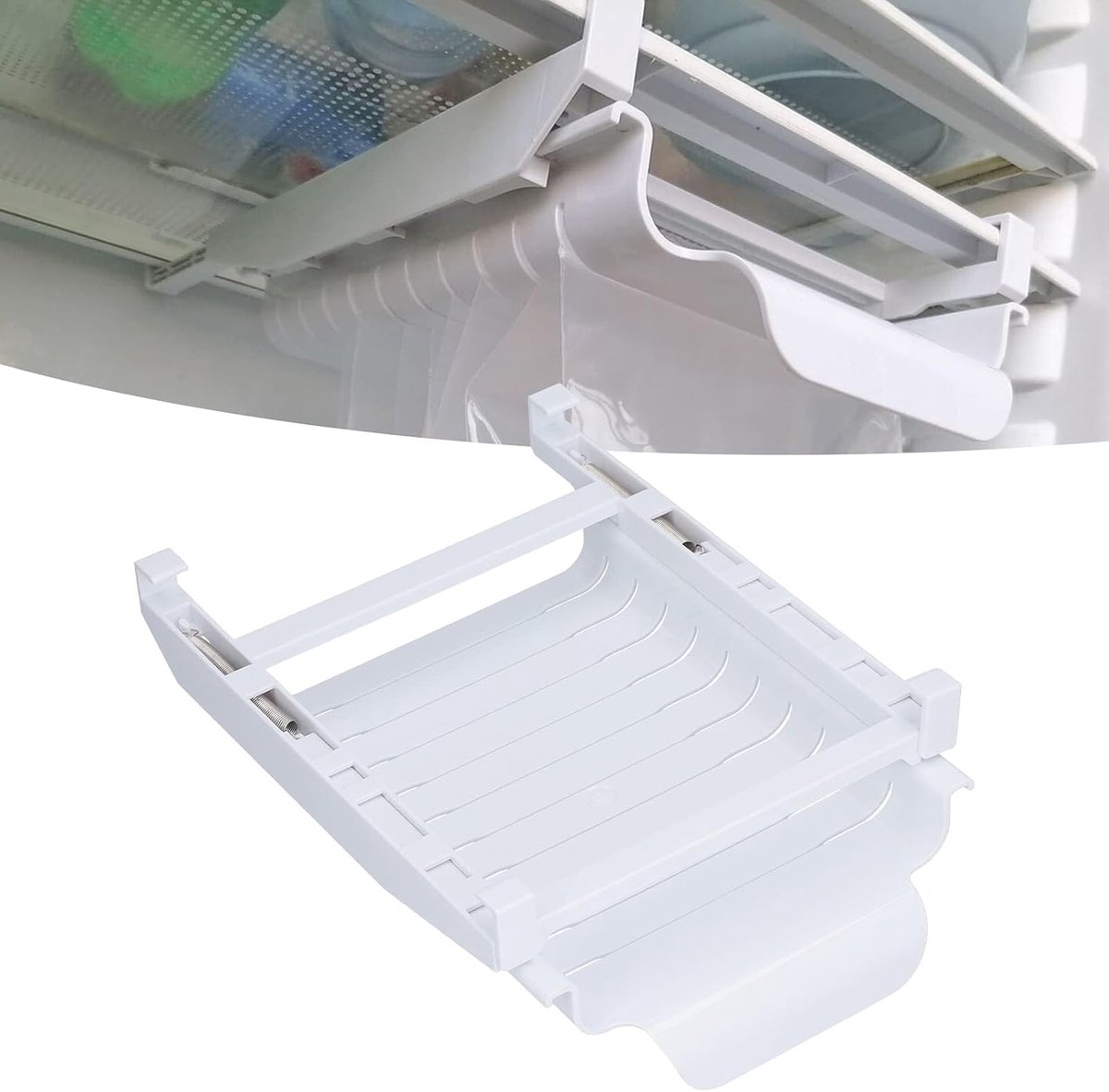 Hangende Organizer – Opbergrek zonder Boren – Zonder boren - Boorvrij ophangbaar schuifopbergrek - Multifunctioneel Hangrek voor Keuken, Badkamer en Kledingkast - verstelbare 30-49cm