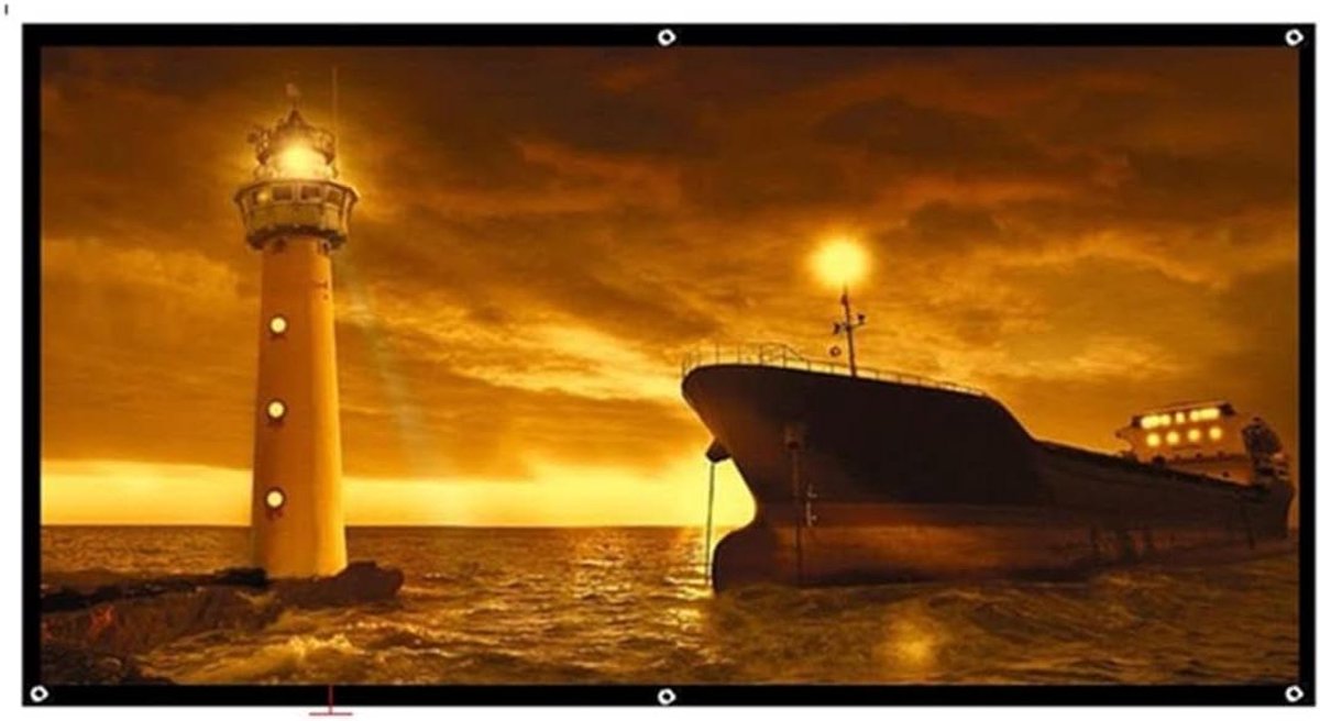 Projectiescherm - Draagbaar Scherm - Thuisbioscoop Creëren - Kreukvrij Polyester - 120 Inch 16:9 - Wit