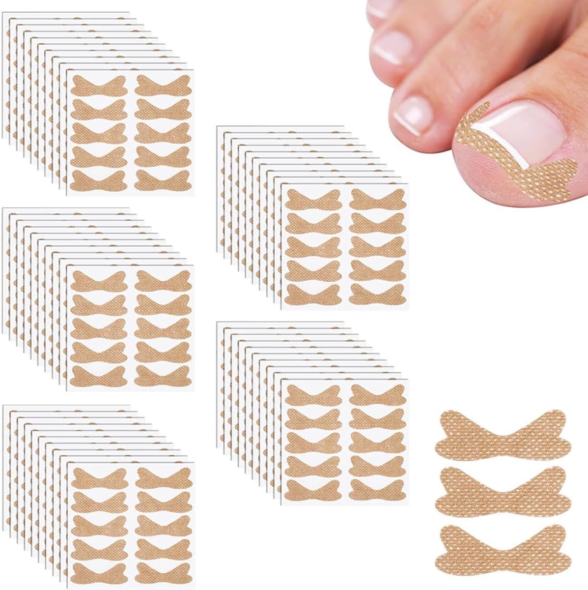 50 vellen aangepaste teennagelcorrectie, behandeling voor ingegroeide teennagels, individuele teennagelcorrectiepleisters
