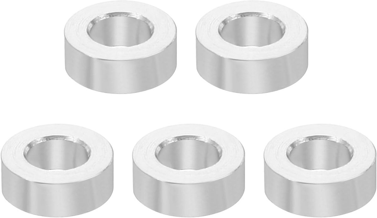 M4 Aluminium Spacers, 5 Stks Metalen Spacer Aluminium 4.2mm ID x 8mm OD x 3mm L Aluminium Spacer Schroef Standoff Ronde voor 5/32 "of M4 Schroefbouten