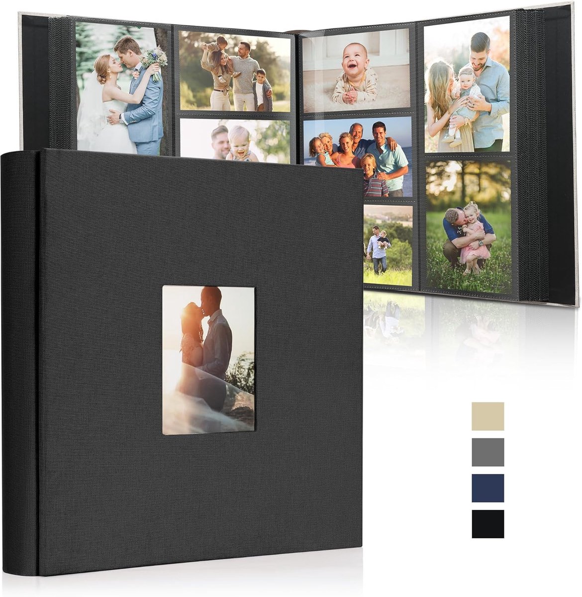 Groot fotoalbum, insteekalbum voor 1000 foto's (10 x 15 cm), linnen binding, personaliseerbaar, ideaal voor familie, bruiloften, reizen en babyherinneringen, fotoboek om in te stek