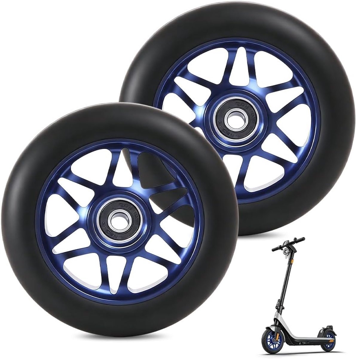 Vervangende wielen voor stuntstep, 110 * 24 mm 88A stepwielen met ABEC-9 lagers in PU aluminiumlegering voor klassieke freestyle pro stuntstep