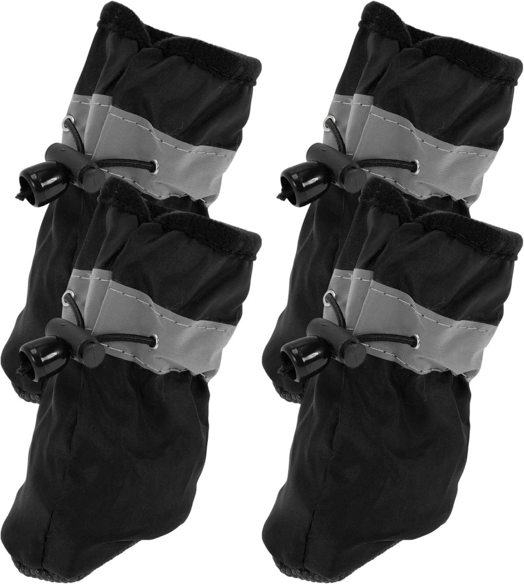 4 stuks pootbeschermers voor honden, pootbescherming, hondenschade, waterdichte sokken, hondenschoenen met verstelbare riem, voor binnen en buiten, maat 2, zwart