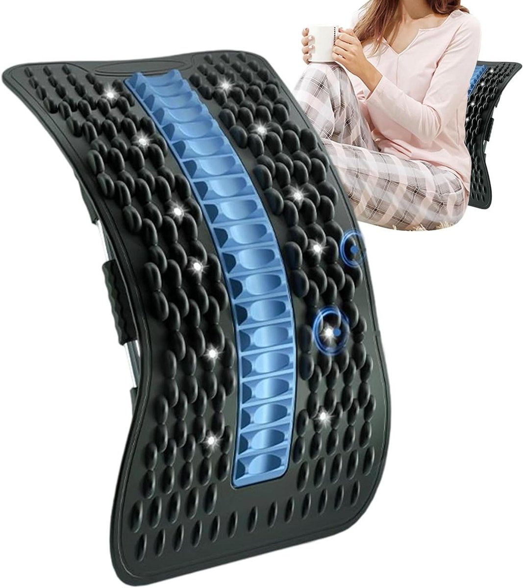 Rugstrekker - Lumbale Strekker Rugondersteuning - Rugpijn Verlichten - Ergonomisch Moduleontwerp - 36.8 x 23 x 7.2 cm - null