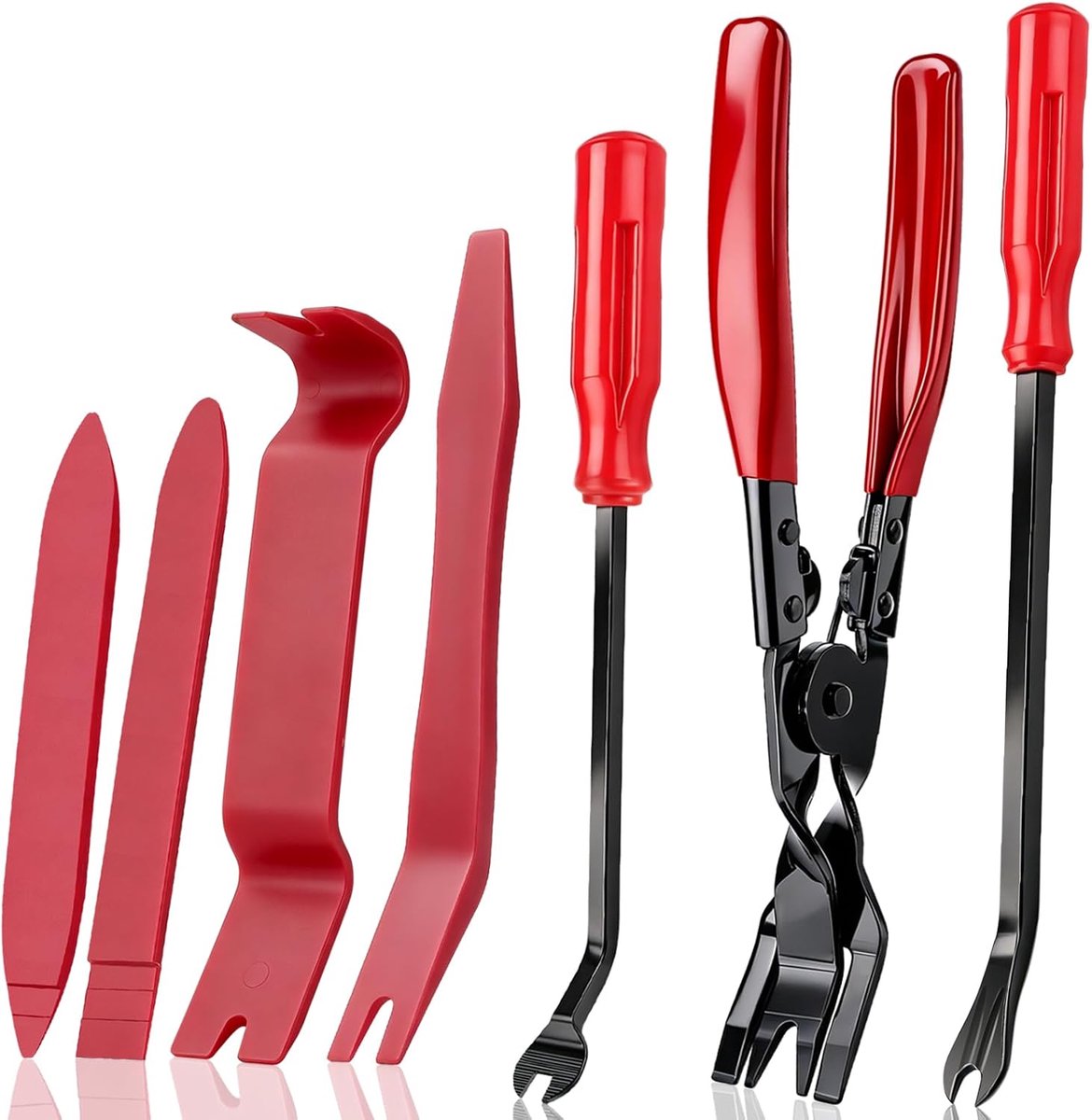 SnelShoppen - 7 stuks hendelgereedschap voor auto, demontagegereedschap, deurbekleding, autobekleding, dashboard, radio-reparatieset, veelzijdig en ha