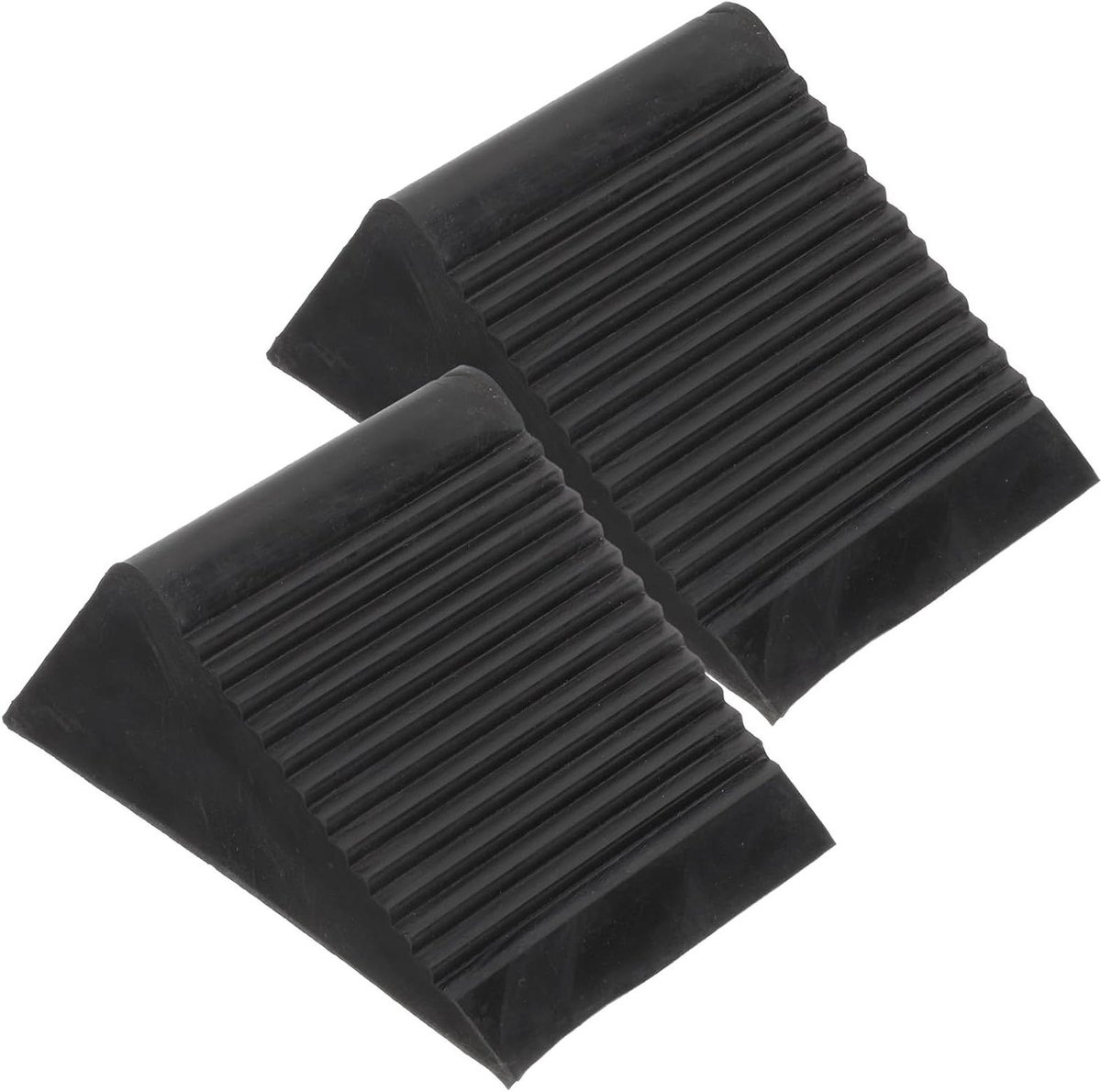 Rubberen Wielkeggen - Wielstoppers Antislipblokken - Voertuig Beveiligen - Stevige Duurzame Grip - 12 x 7.5 x 6 cm - Zwart