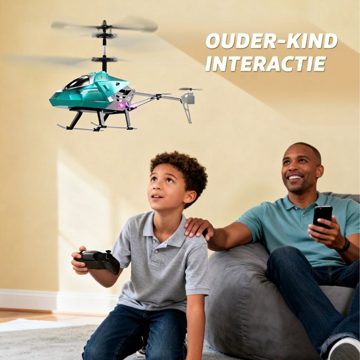 SP® Rc Helicopter - Rc Helicopter voor Buiten - Bestuurbare Helikopter - Blauw - 31cm x 6cm x 14cm — cadeau in Spellen & Speelgoed - foto 3