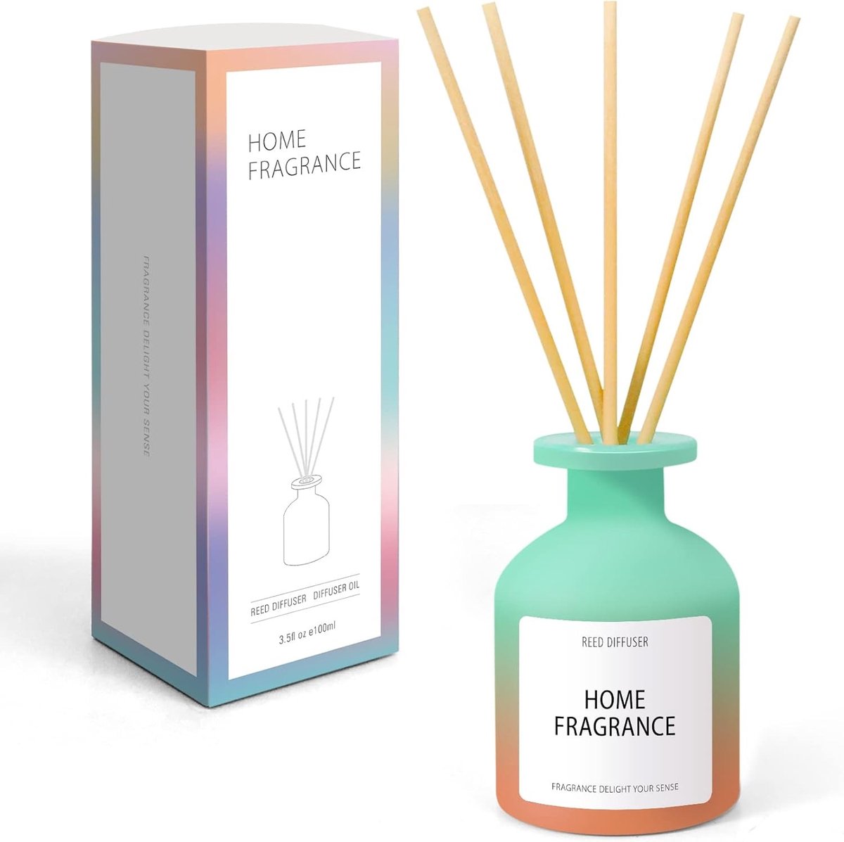Ruimtegeur met Geurstokjes 100ml - Essentiële Olie Diffuser voor een Fruitige en Bloemige Sfeer - Natuurlijk, Langdurig, Ideaal voor Thuis, Kantoor en Spa met 6 Stokken
