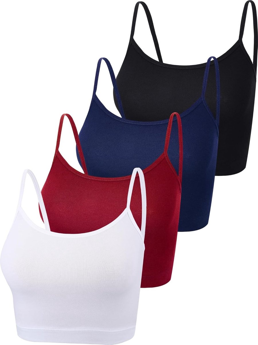 3-delige set crop tops voor dames - comfortabele bodice tank tops in diverse kleuren