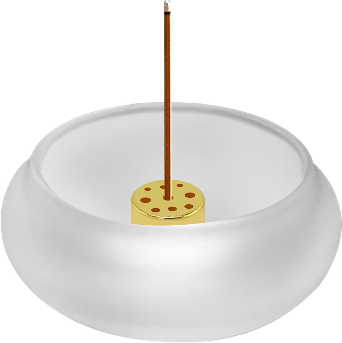Geglazuurde wierookhouder voor stokken met asvanger en 9 gaten, perfect voor yoga, meditatie en interieurdecoratie in grijs