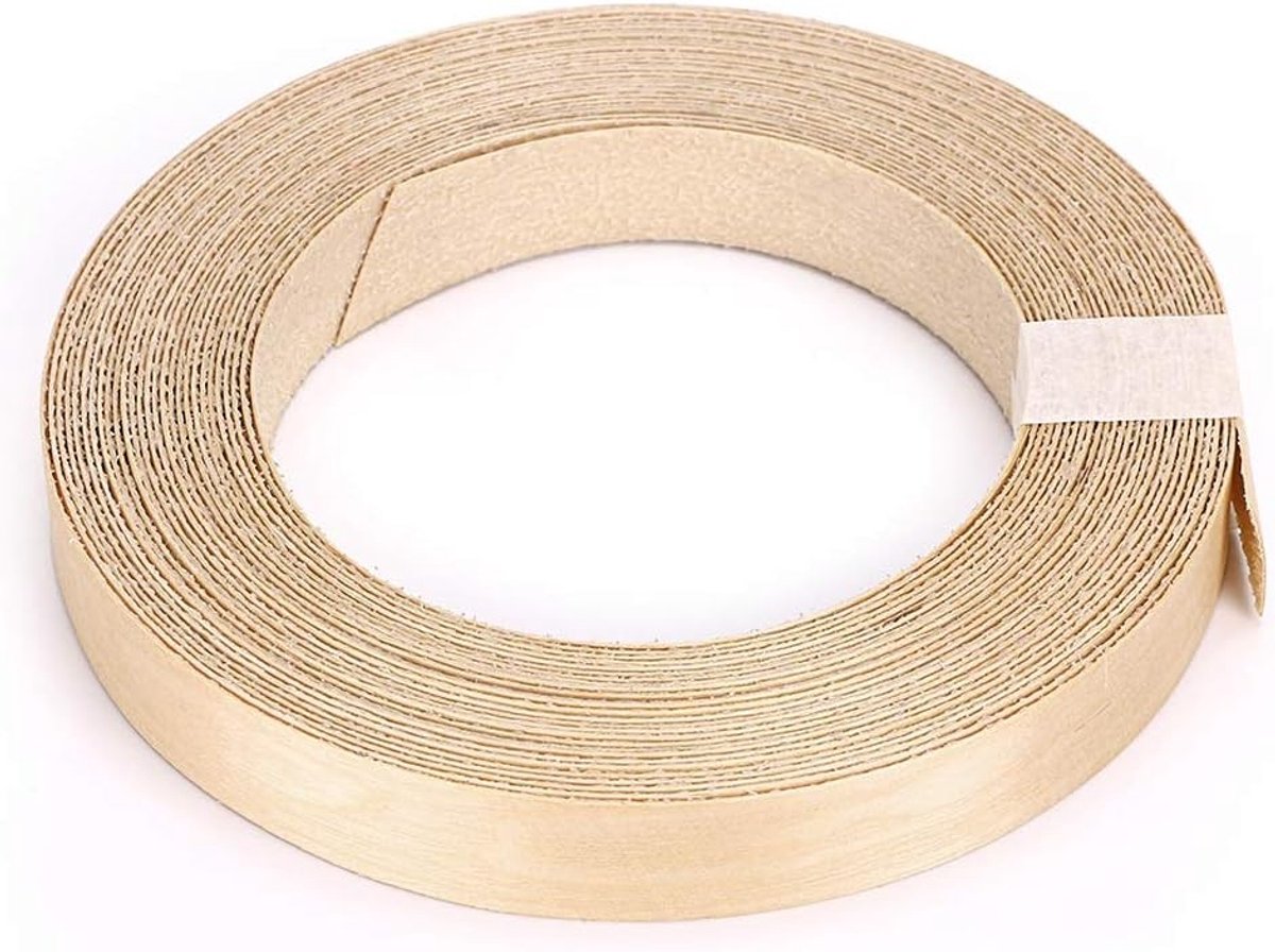 Houten fineer voor meubels, zelfklevende kantenband voor planken, kasten en deurframes, 19mm x 15m