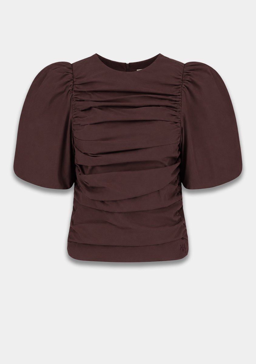Harper & Yve T-shirt Niko Ss Aw6p402 1025 Hot Fudge Dames Maat - XL