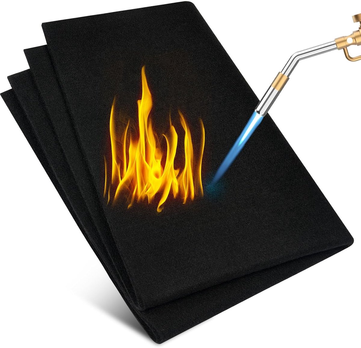 Hittebeschermingsmat, brandvertragende lasdeken, hittebestendig materiaal tot 1000 °C, vuurvaste mat voor grill, kachel, lassen, loodgieters (60 x 45 cm)