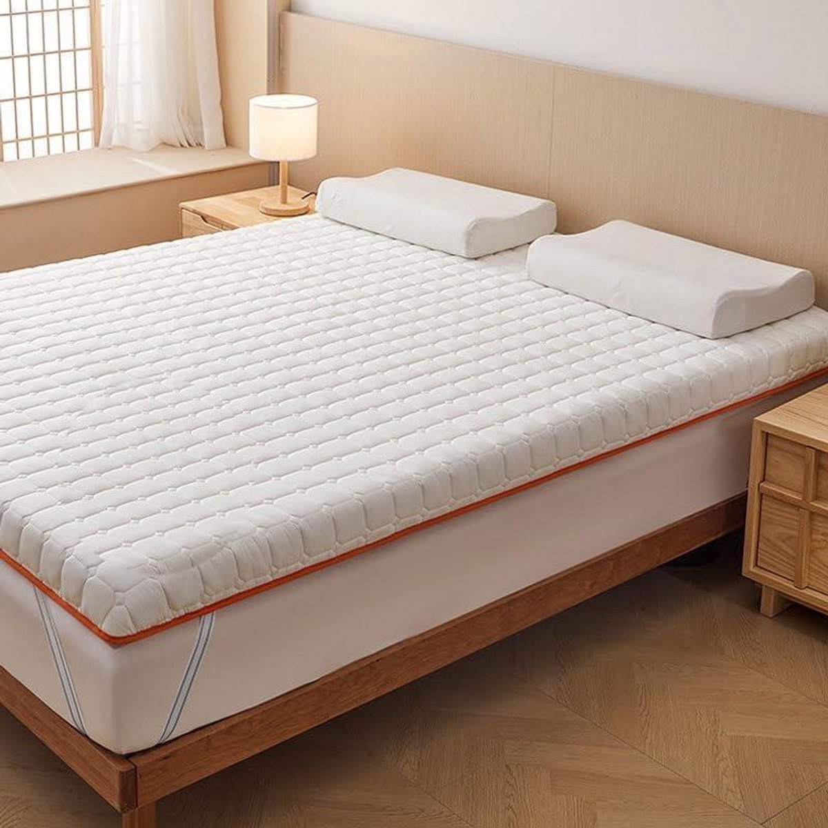 Japanse Futon Matras - Vloermatras Tatami - Comfortabel Slapen - 100% Katoen Vulling - 90 x 200 cm - A