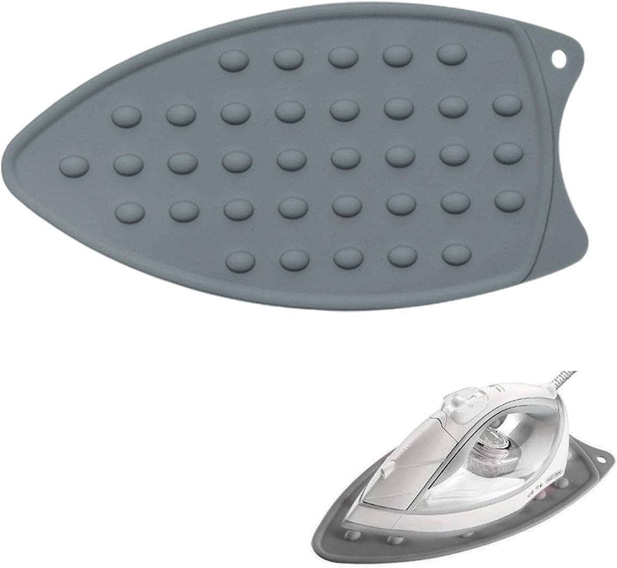 Set van 2 stuks hittebestendige siliconen strijkijzer onderzetter met nopjes, anti-druk beschermmat voor knopen en delicate kleding, universeel strijkaccessoire voor stoomstrijkijzers