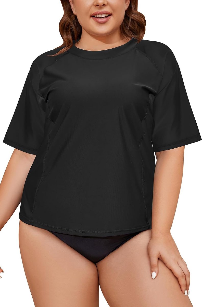 Rashguard Zwemshirt met Korte Mouwen Surfshirt Tops Badpak Grote Maten