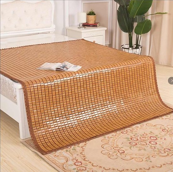 Bamboe Slaapmat - Koelmat Zomer - Koel Slapen - Natuurlijk Bamboe Materiaal - 70x150cm - Geel — afbeelding 5