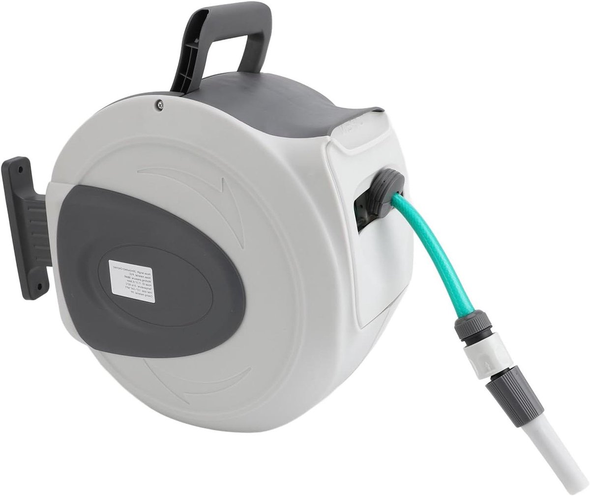 Intrekbare Tuinslang - Wandslanghaspel - Tuin water geven - Automatisch oprollen - 30 meter - Grijs