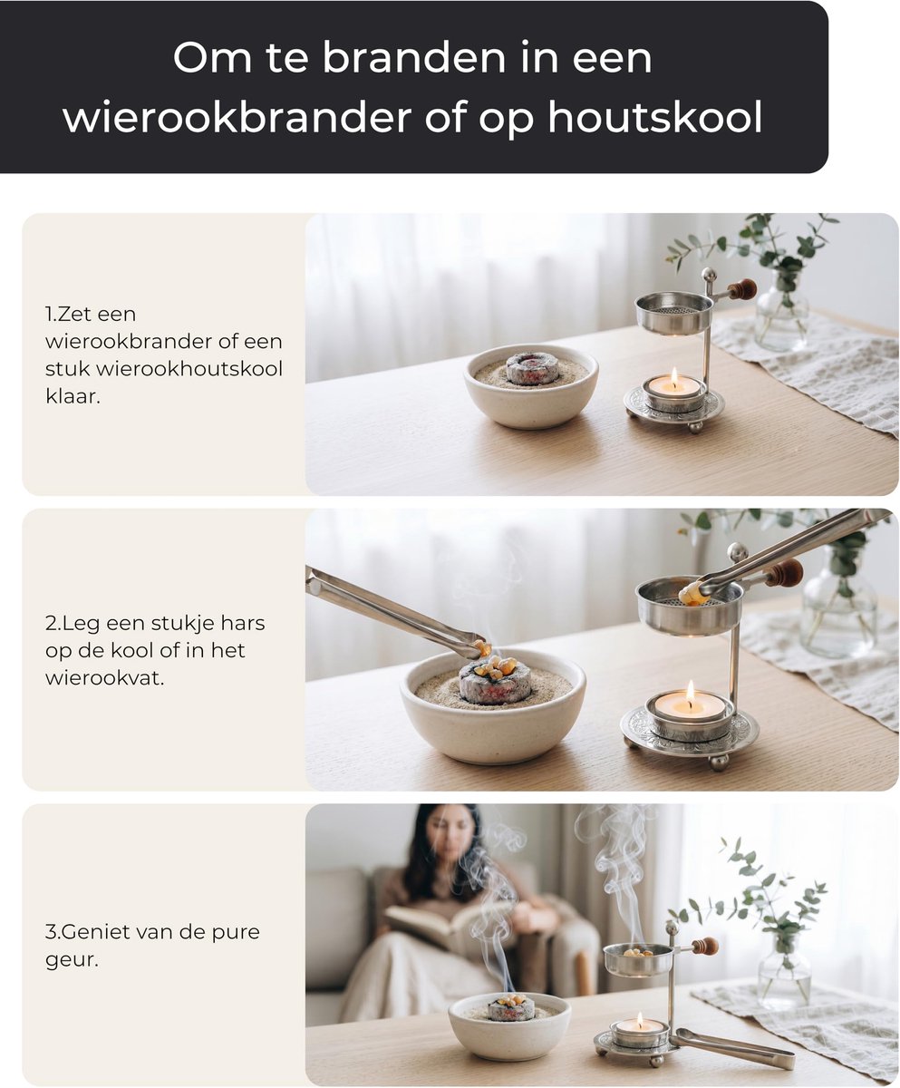 SnelShoppen - Wierook Hars Oman 100 g, Hoogwaardige Natuurlijke Wierook voor Meditatie, Ontspanning en Aromatherapie - Perfect voor Thuisgebruik, Fees