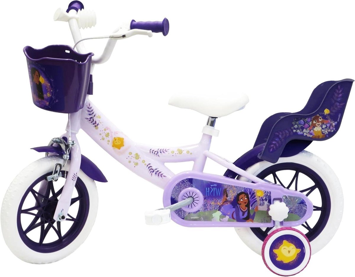 Meisjesfiets Kinderfiets Loopfiets Kind Leren Fietsen Afneembare Zijwielen 12 Inch Paars
