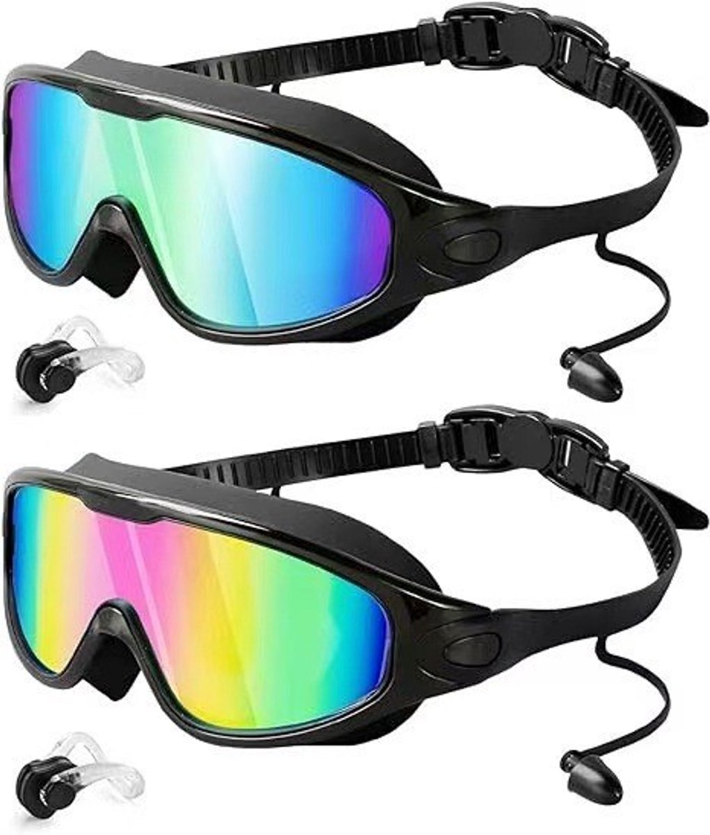 2 Stuks Zomer Zwembril - Nieuw Model - 180° Breed Zicht - Anti-Mist - Lekvrij - Geschikt Voor Mannen - Vrouwen En Jongeren