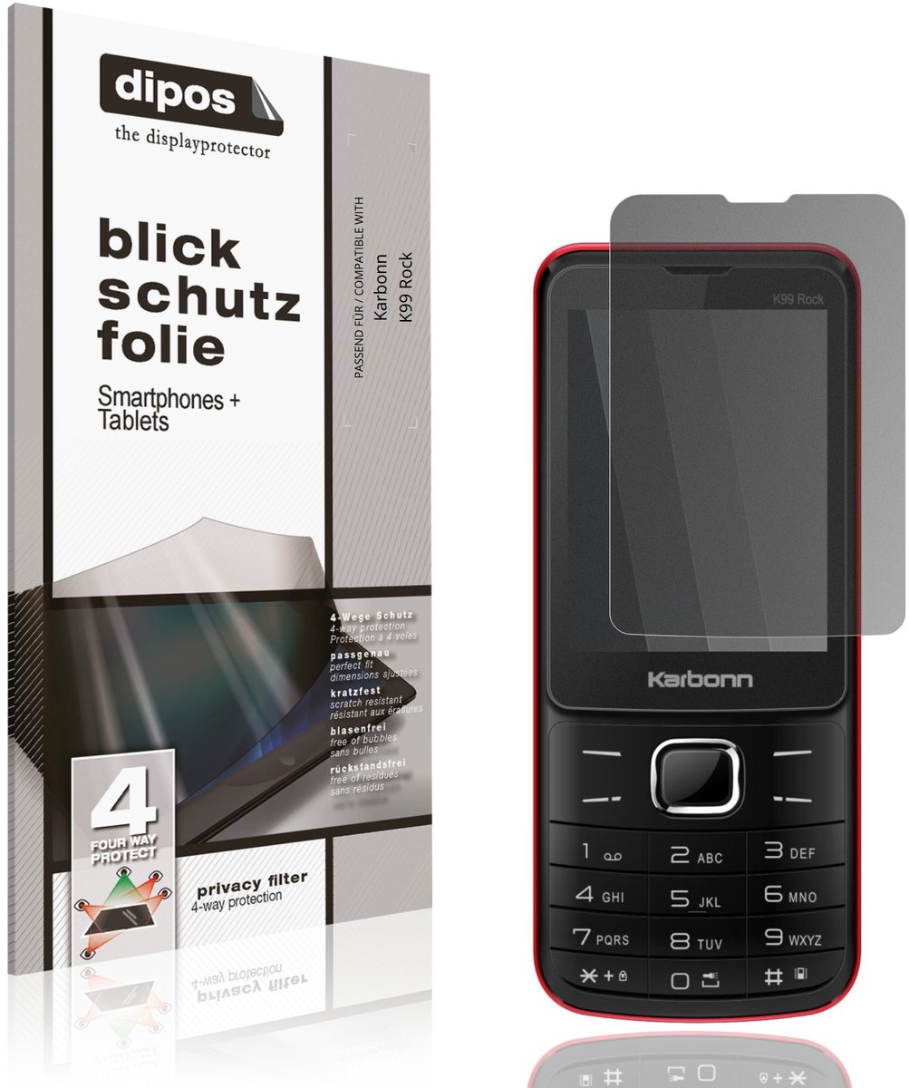 dipos – Matte Privacy Screenprotector geschikt voor Karbonn K99 Rock | Anti-Spy Beschermfolie