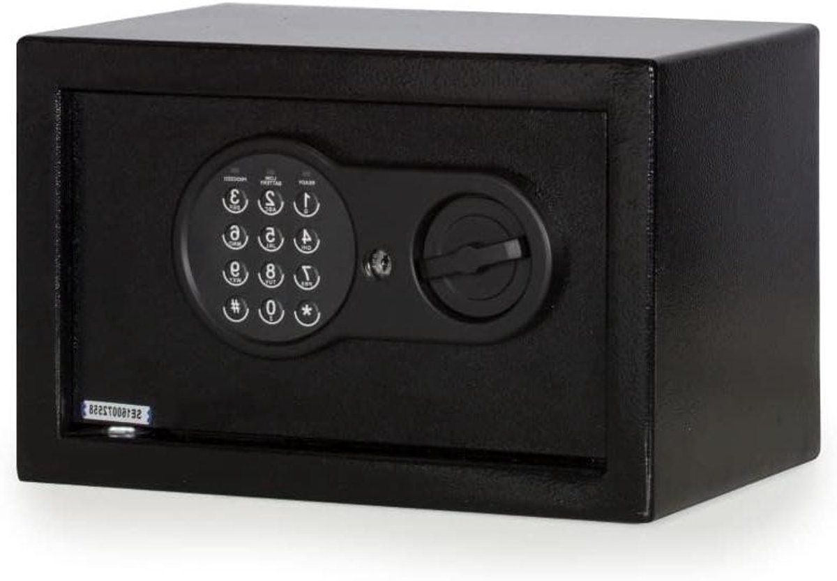Elektronische Kluis - Beveiligingskluis Koffer - Waardevolle Spullen Opbergen - Elektronisch Slot - 200x310x200 mm - Zwart