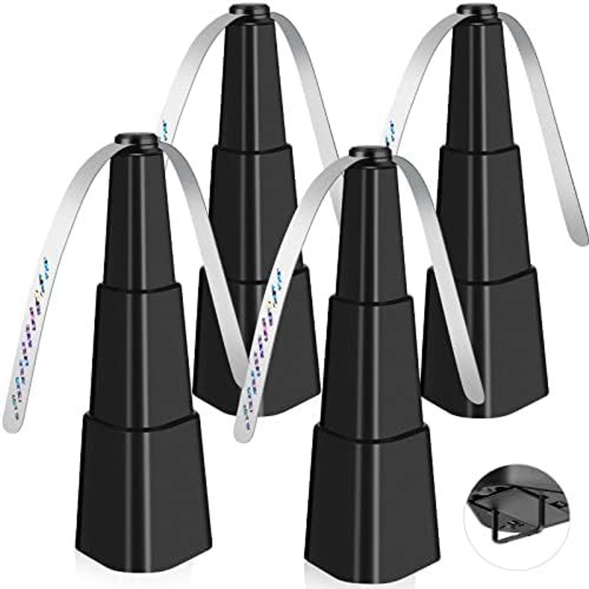 4-Pack Opvouwbare Vliegenventilator, Draagbare Insektenwerende Ventilator met Zachte Bladen, Stil, met Haak en Batterij, Voor Binnen en Buiten, BBQ, Picknick, Kamperen