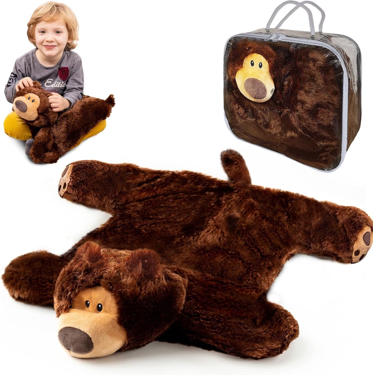 SnelShoppen - Verzwaringsknuffel voor Stress en Rust 2.3KG | Zacht Pluche Gewichtsdier met Draagtas | Kalmerend Sensorisch Speelgoed voor Kinderen & V